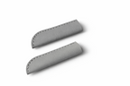 Two gray leather cap covers on a white background