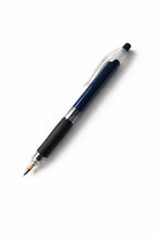 mechanical Pen with a blue body and black accents on a white background
